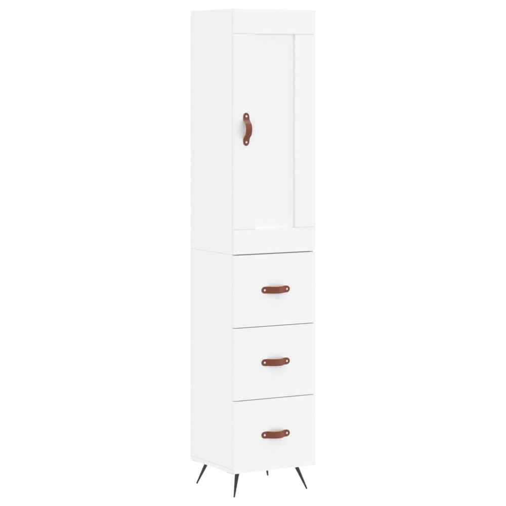Buffet bahut commode armoire meuble de rangement organisateur cuisine salle de séjour salon haut 34,5 x 34 x 180 cm bois d'in