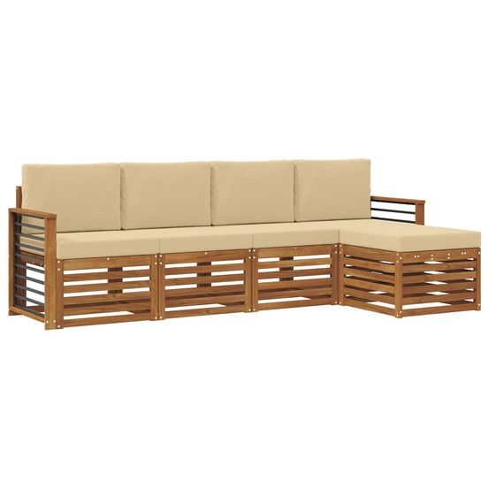 Ensemble de canapés d'extérieur 5 pc naturel et beige