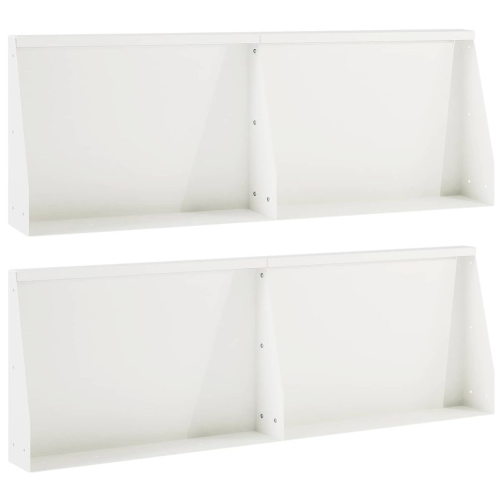 Mur de soutènement 4 pc 60 x 12 x 40 cm acier blanc