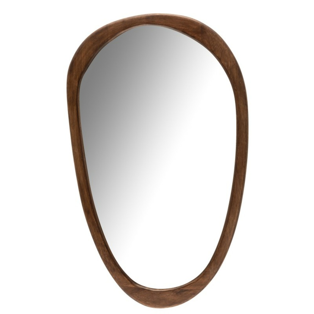 Miroir irrégulier en bois de manguier marron 51x3.5x83 cm