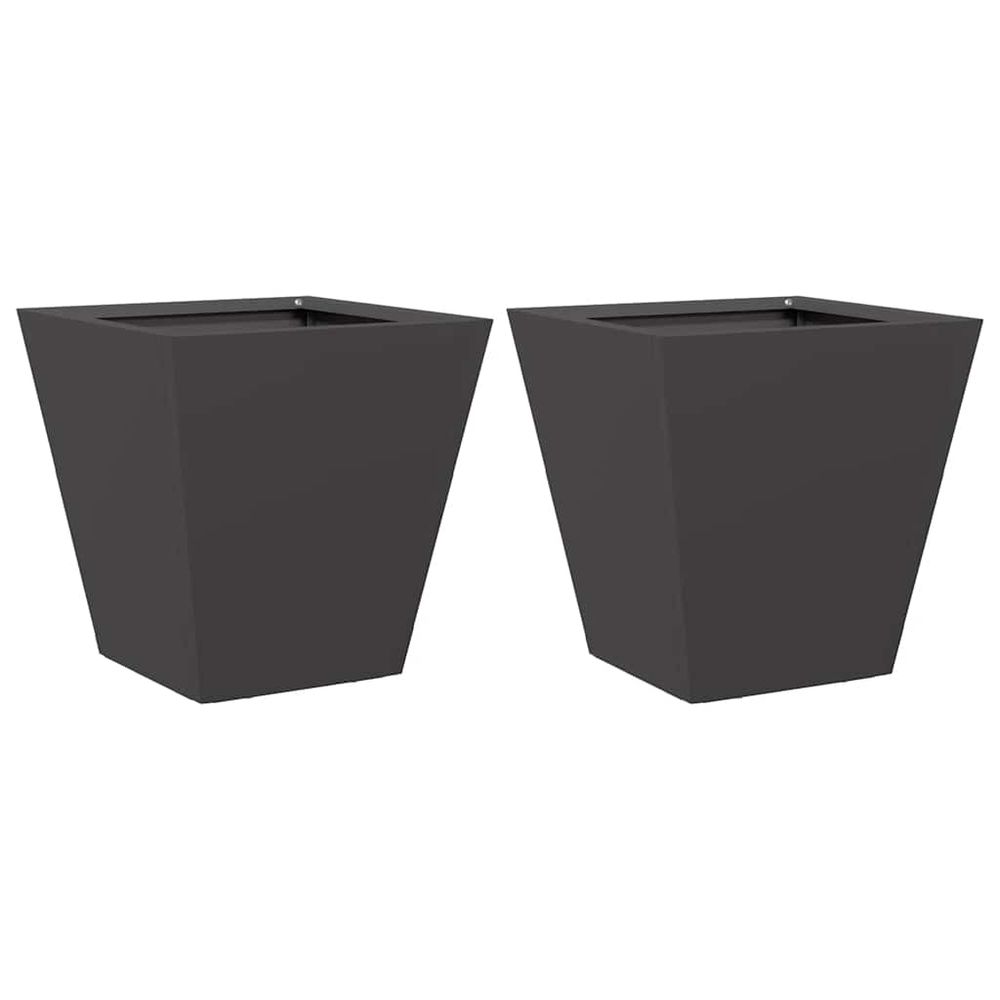 Jardinières 2 pcs noir 30x30x30 cm acier
