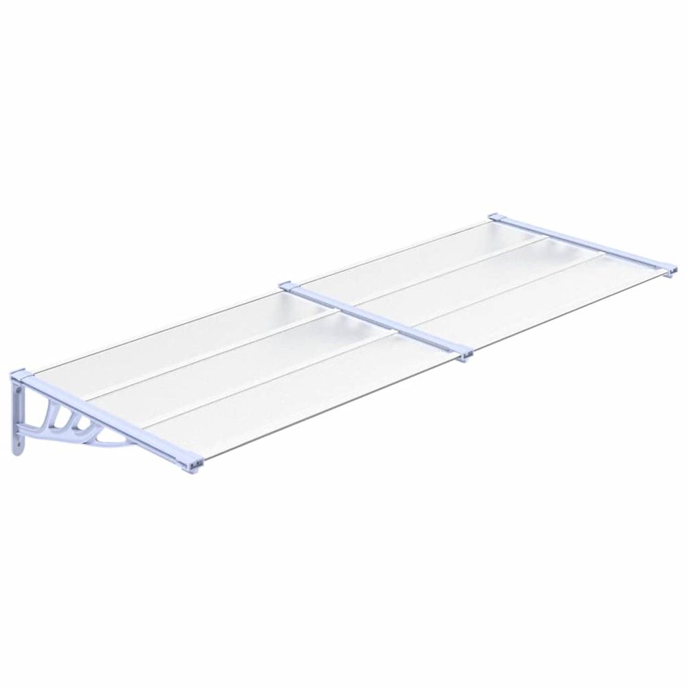 Auvent de porte gris et transparent 239x90 cm polycarbonate