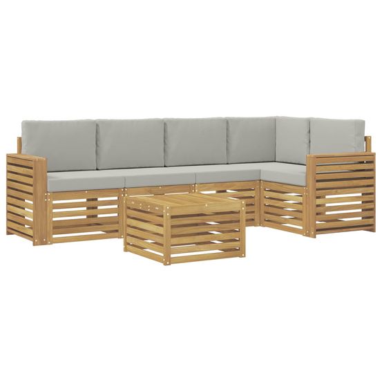 Ensemble de canapés d'extérieur 6 pc blanc et gris clair