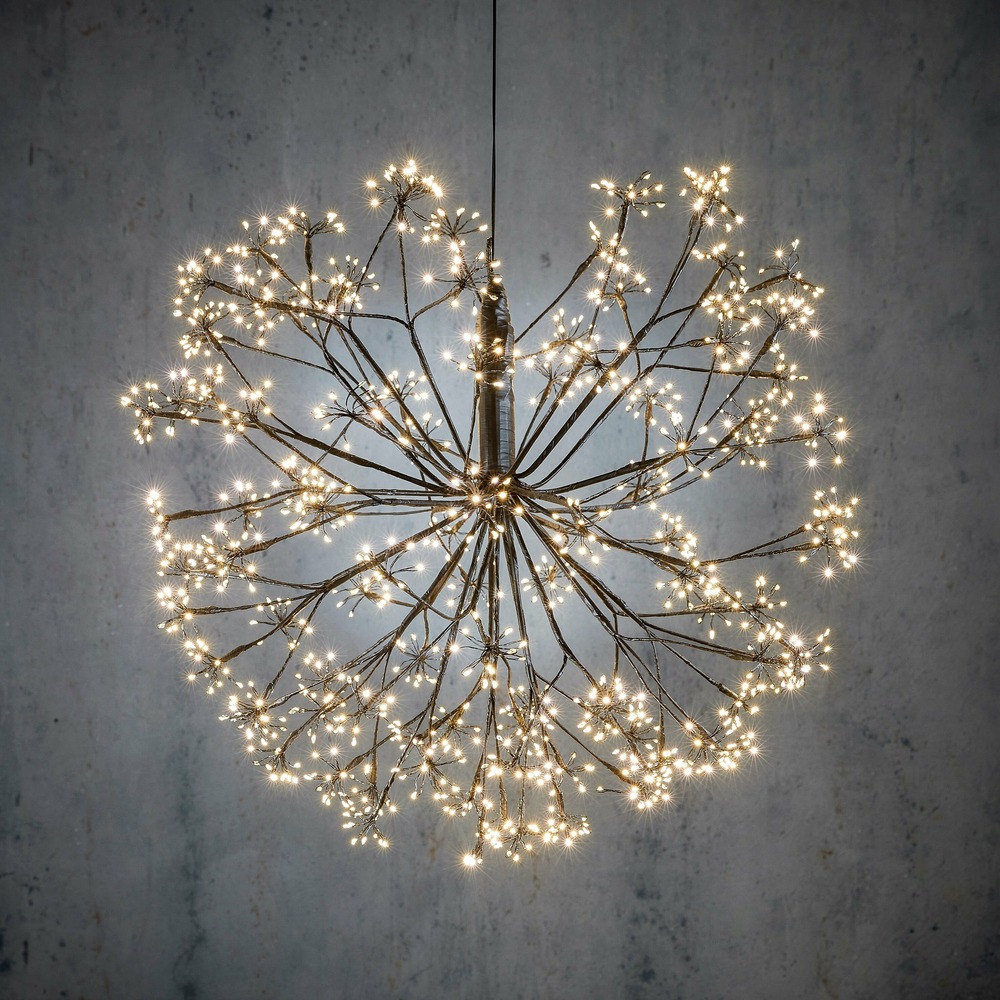 Luca lighting boule de noël avec des lumières led blanc chaud - ø60 cm - noir