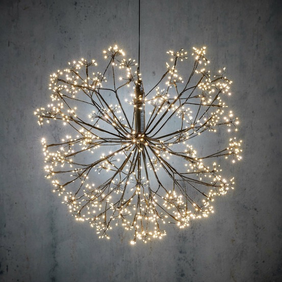 Luca lighting boule de noël avec des lumières led blanc chaud - ø60 cm - noir