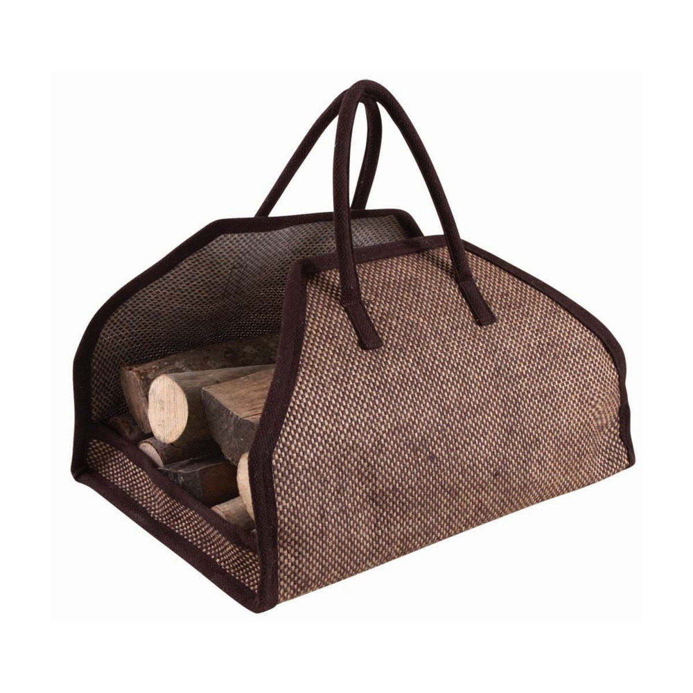 Sac à bûches en toile de jute renforcée