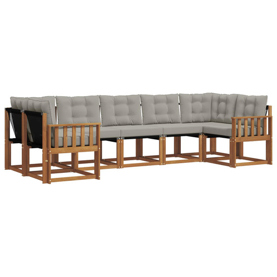 Ensemble de canapés d'extérieur 7 pcs gris naturel et clair