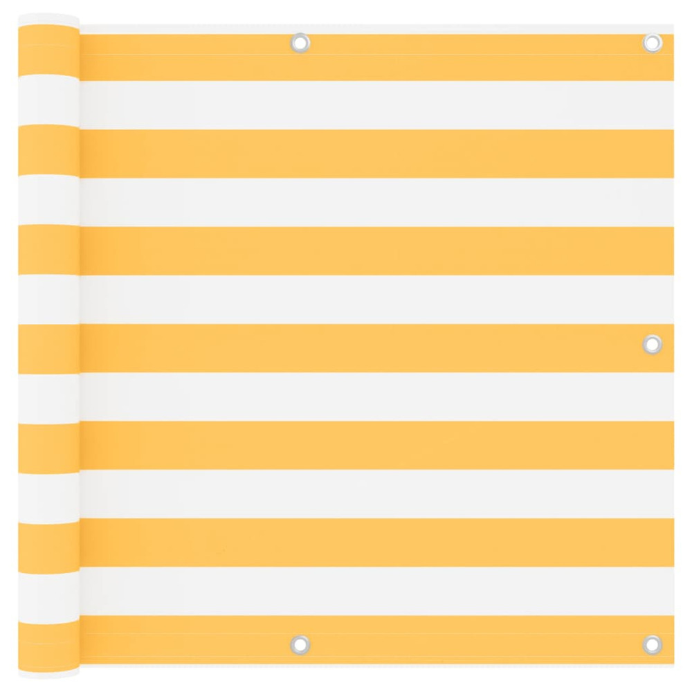 Écran de balcon blanc et jaune 90x400 cm tissu oxford