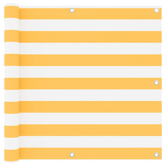Écran de balcon blanc et jaune 90x400 cm tissu oxford