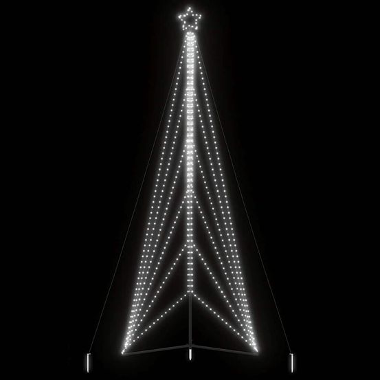 Sapin de noël géant lumineux led 480cm jardin 8 modes blanc froid