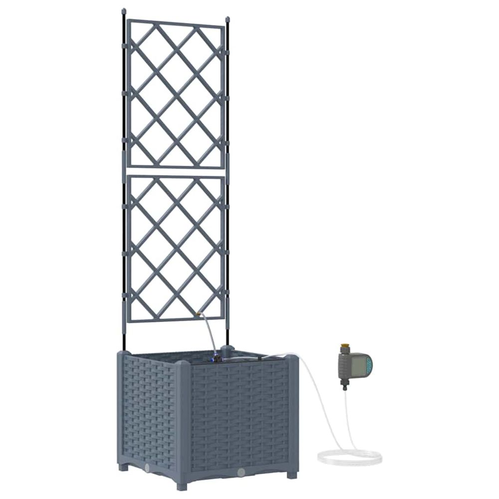 Cache-pot de jardin 2 pc gris clair 40 x 40 x 142 cm pp
