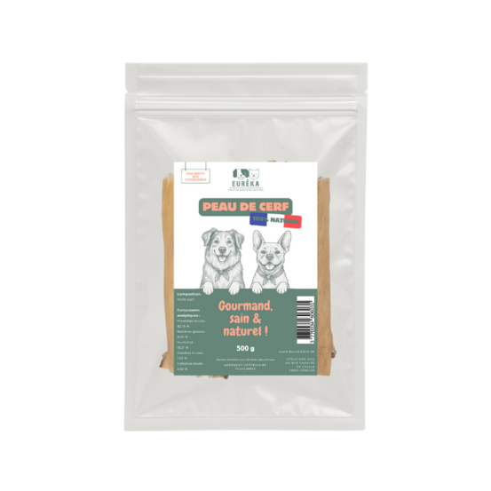 Peaux de cerf pour chiens – Friandises naturelles à mâcher, riches en protéines, 100% digestibles