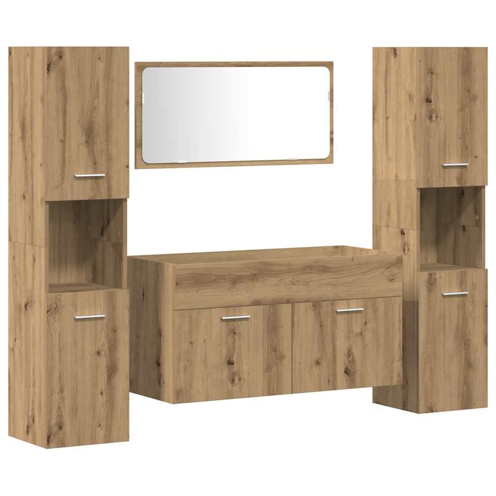 Ensemble de meubles salle de bain 4 pcs bois d'ingénierie