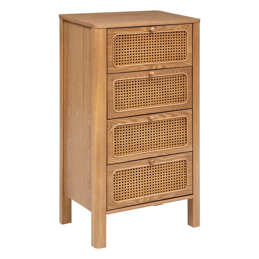 Chiffonier tiria en placage frêne 4 tiroirs 55x38cm