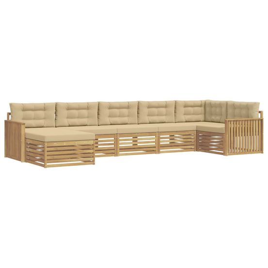 Ensemble de canapés d'extérieur 7 pc blanc et beige