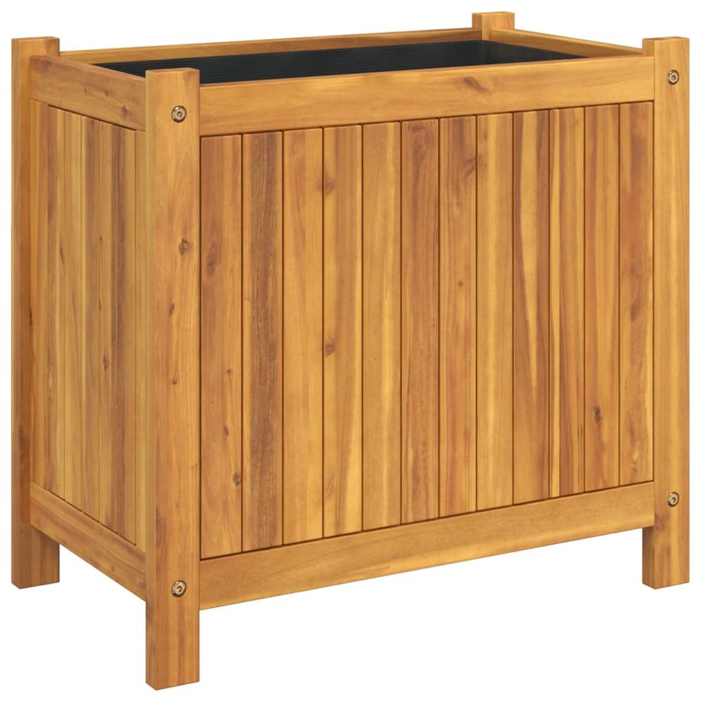 Jardinière d'extérieur avec doublure 54x31x50 cm bois massif d'acacia
