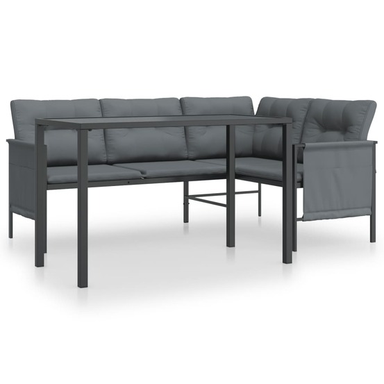 Ensemble de salle à manger de jardin meuble extérieur 2 pièces anthracite acier