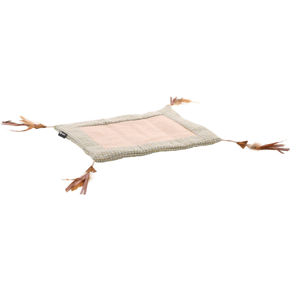 Tapis de jeu griffoir rusty avec plumes pour chat