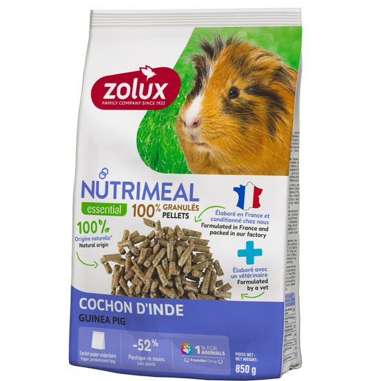 Aliment granulés pour cochon d'inde nutrimeal sachet de 850 g