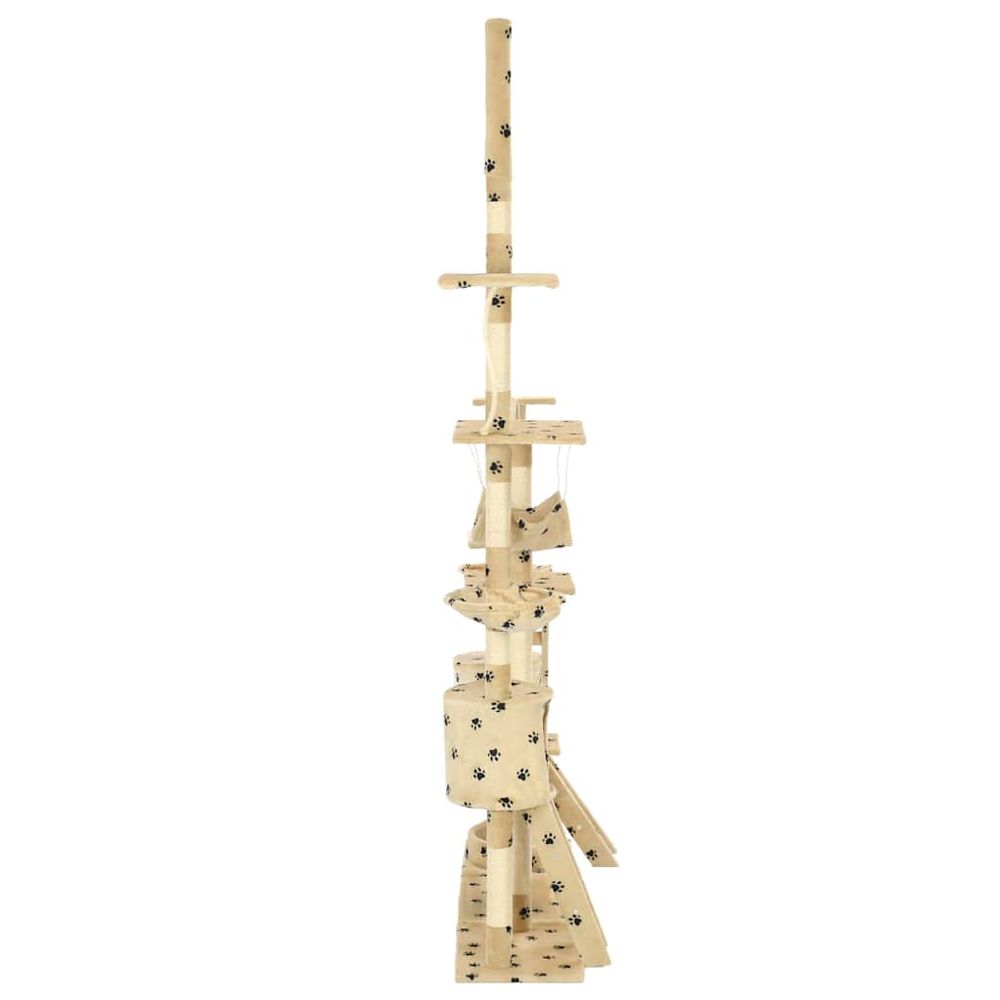 Arbre à chat et griffoirs 230-250 cm empreintes de pattes beige
