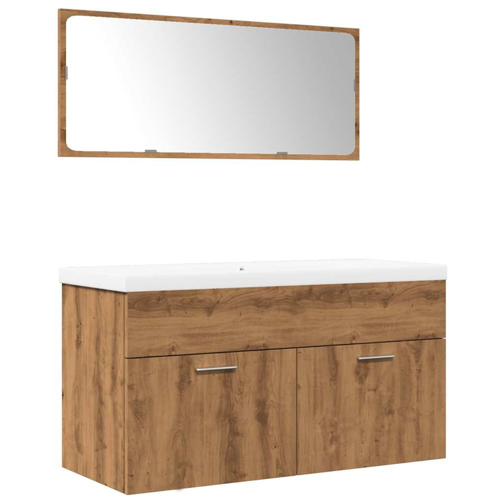 Ensemble de meubles salle de bain 3 pcs bois d'ingénierie