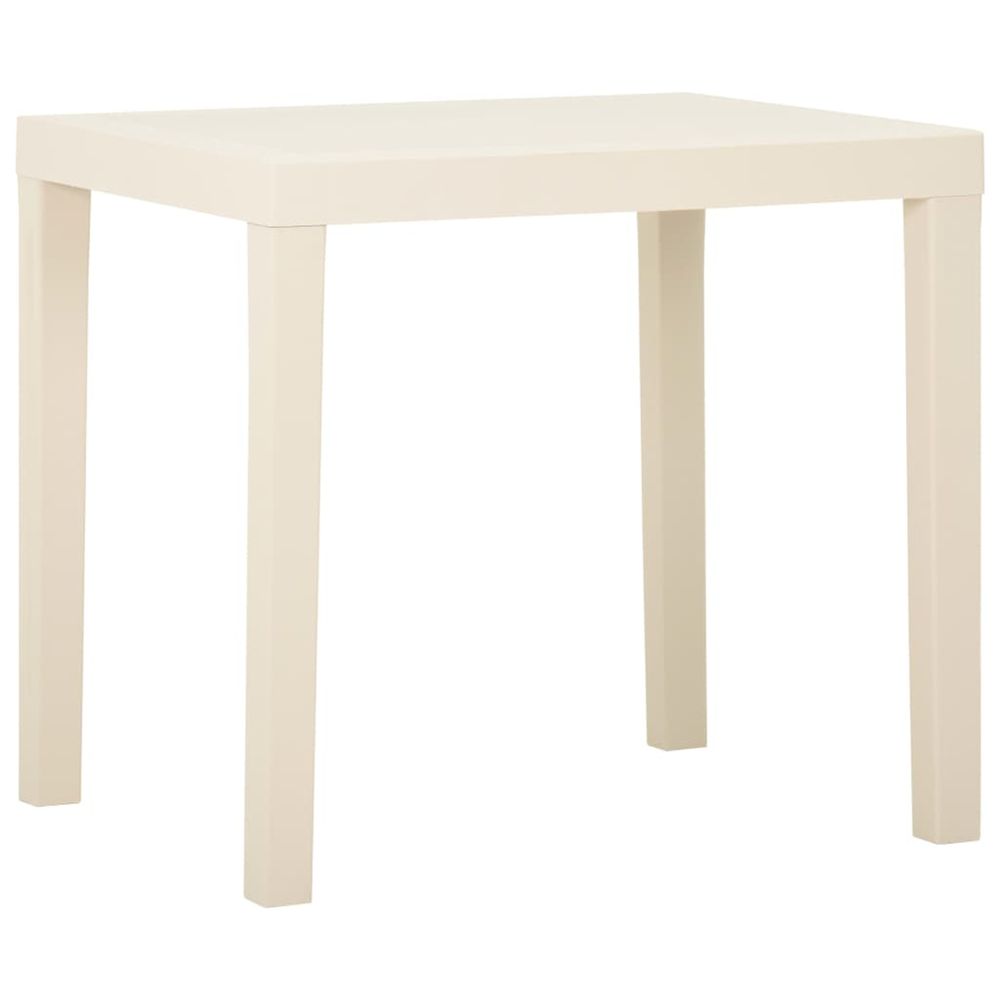 Table de jardin blanc 79x65x72 cm plastique
