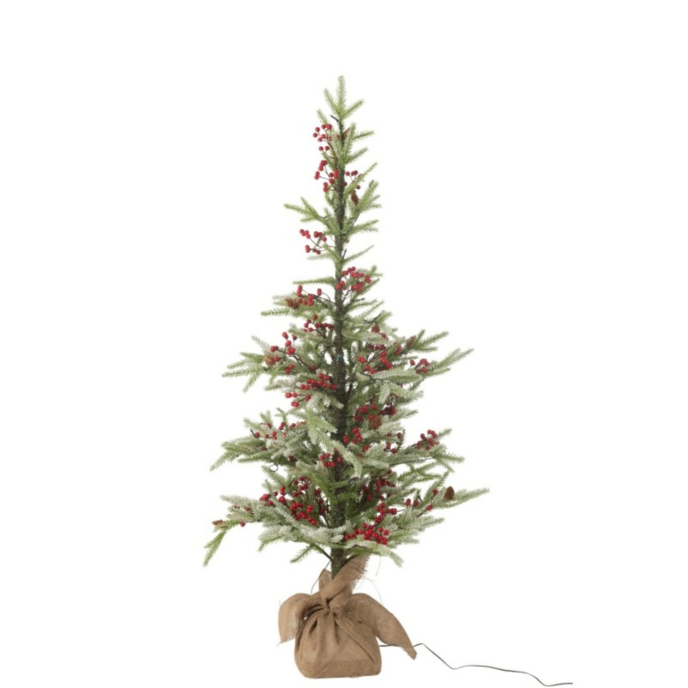 Sapin de noël à led en plastique rouge et vert 80x80x130 cm