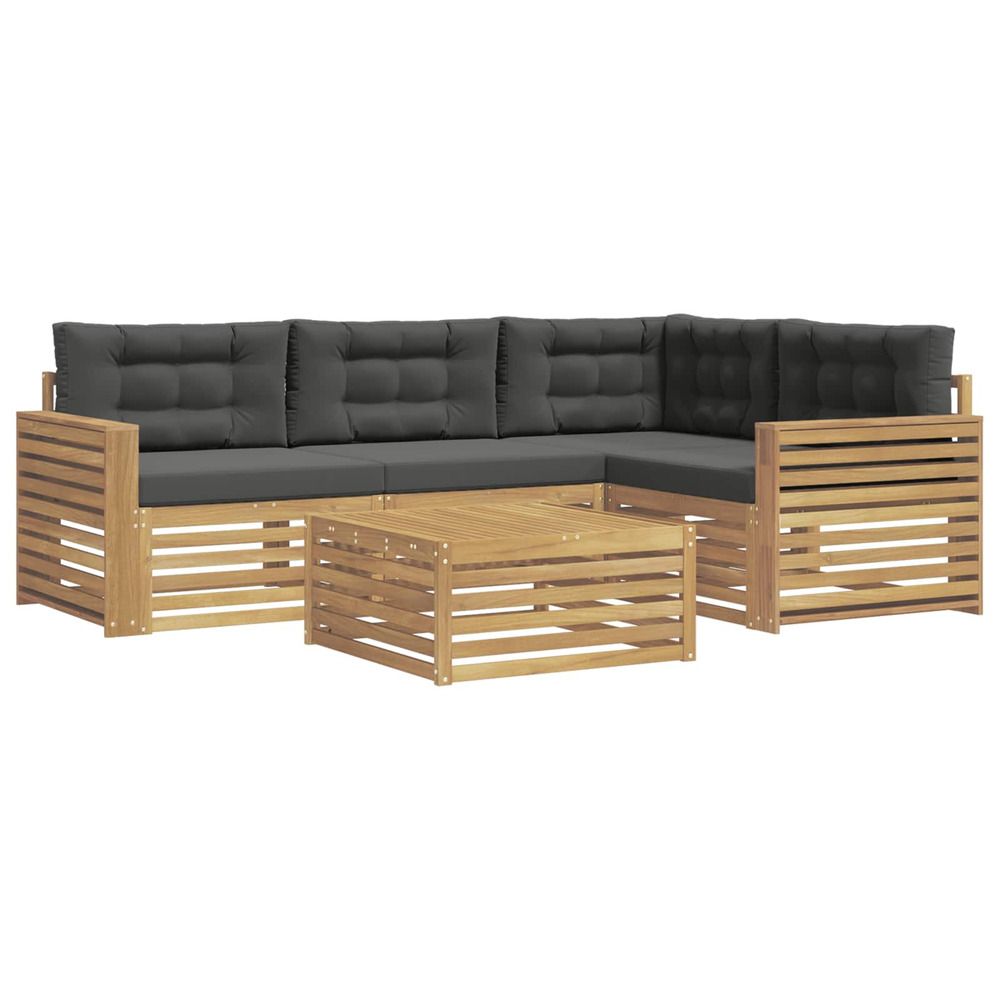 Ensemble de canapés d'extérieur 5 pc blanc et anthracite