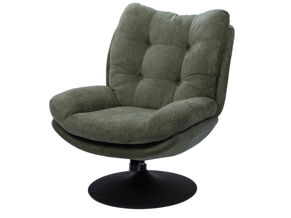 Fauteuil pivotant magnum vert pied noir