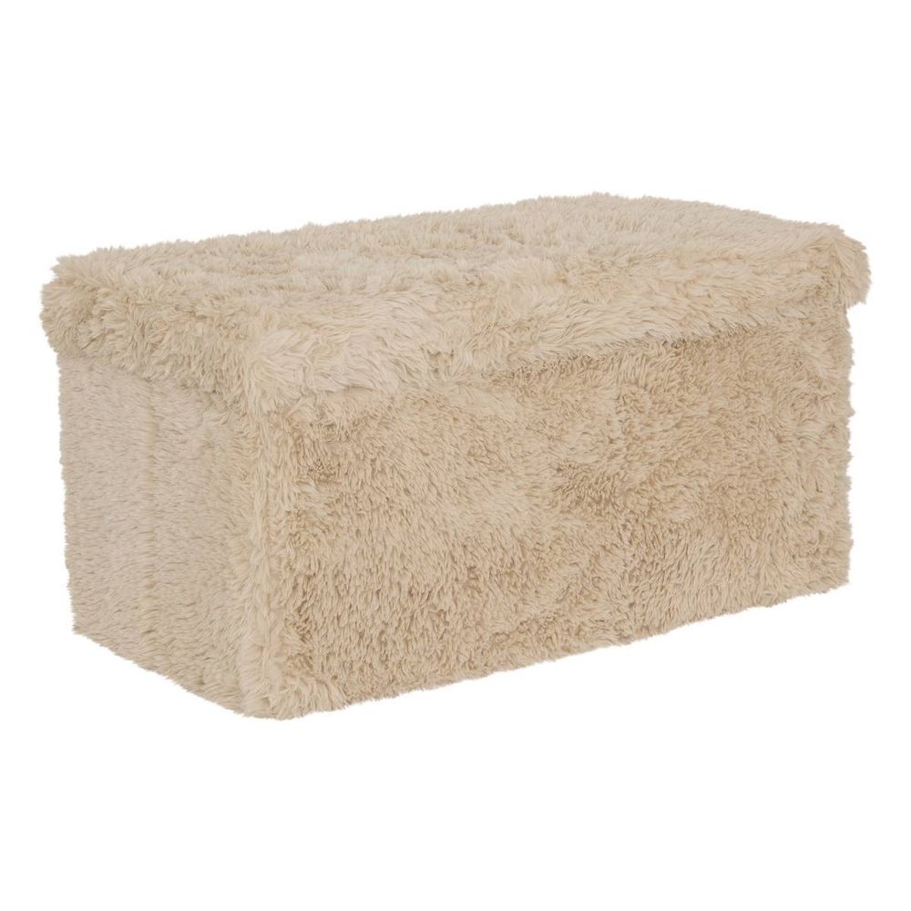 Pouf duvia rectangulaire pliable 38x76cm beige