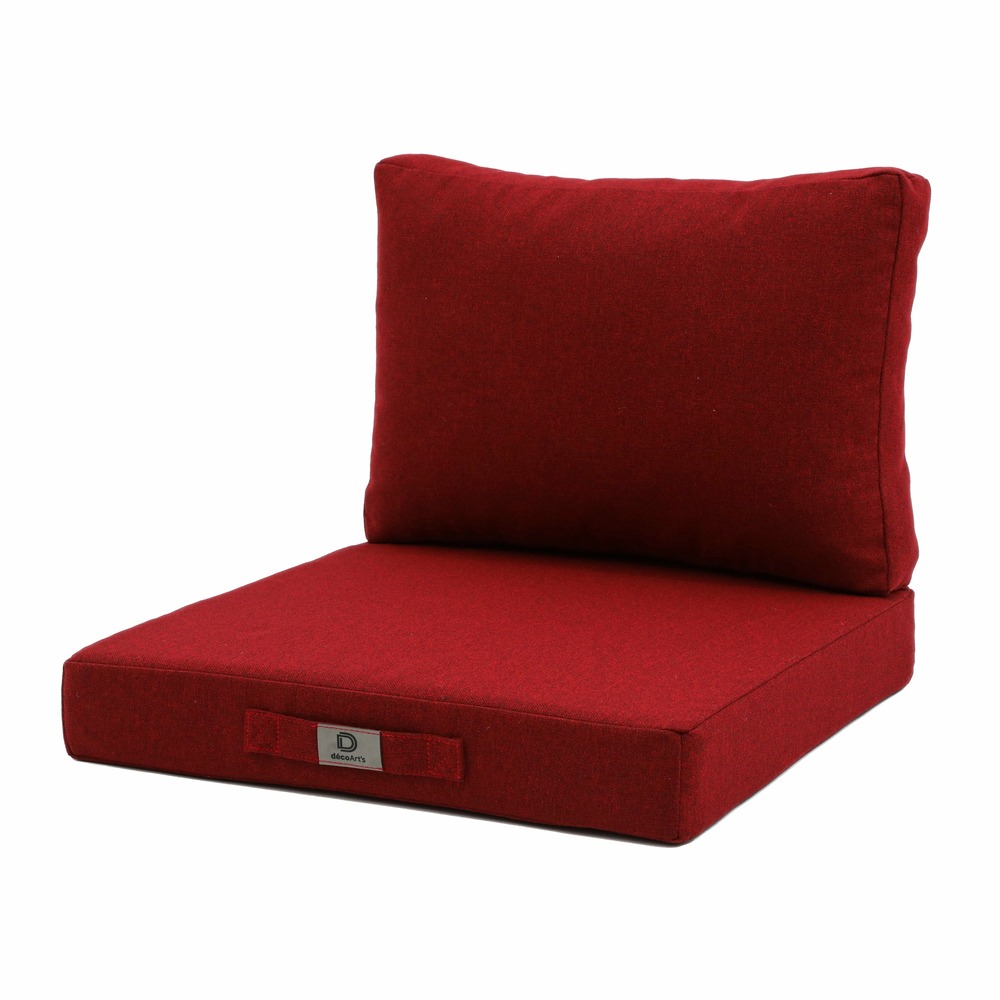 Coussins pour salon de jardin déhoussable 60x60cm rouge bordeaux