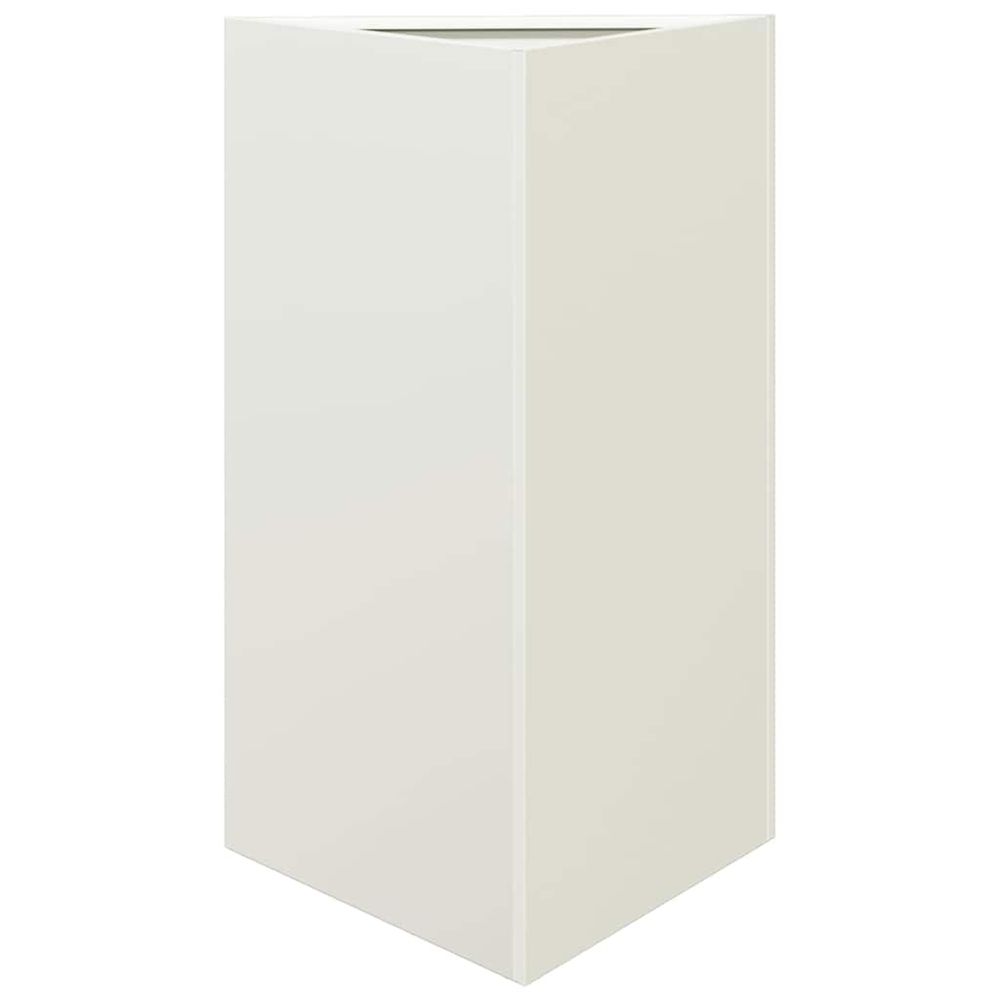Jardinière d'extérieur blanc triangulaire 50x43x75 cm acier