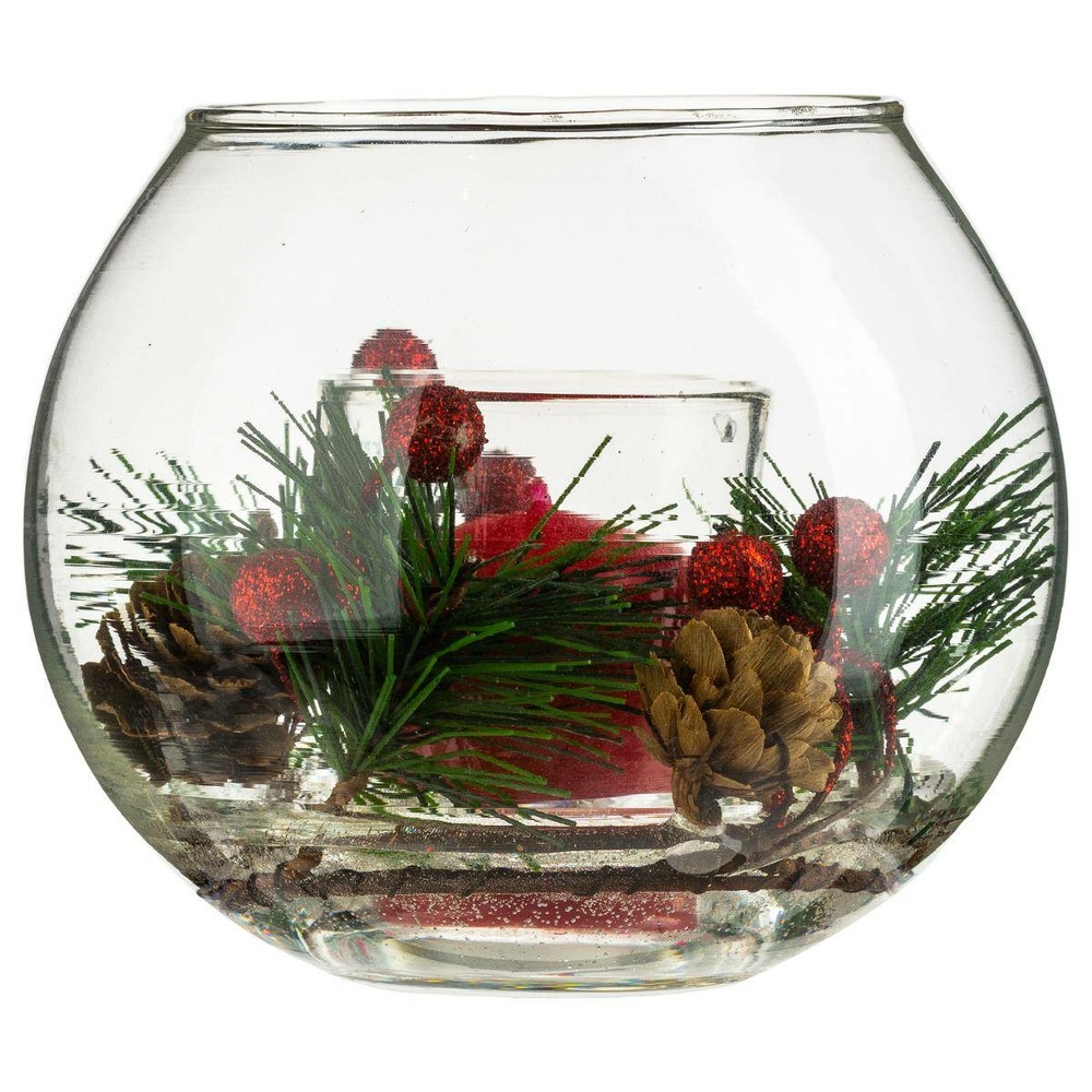 Bougie boule verre décorative