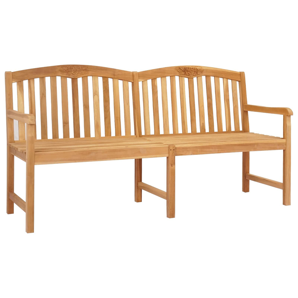 Banc en bois sculpté en rose naturel 150 x 60 x 90 cm