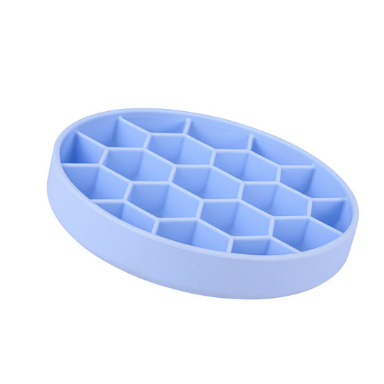 Ecuelle anti-glouton l ø 21 cm silicone ventouse bleu pour chien