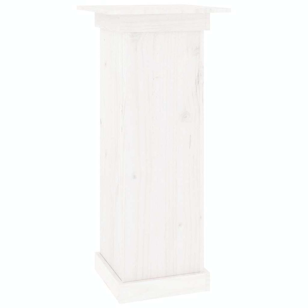 Support à fleurs blanc 40x40x90 cm bois de pin solide