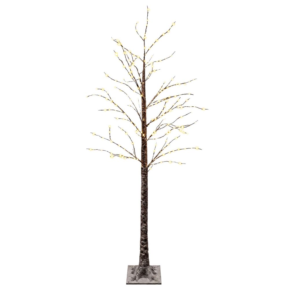 Sapin de noël enneigé avec led marron 22 x 22 x 180 cm