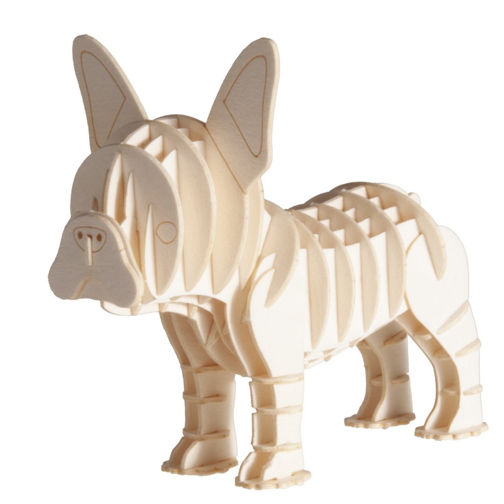 Maquette 3d en papier bouledogue français