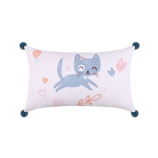 Coussin pompons dehoussable zoeline le chat