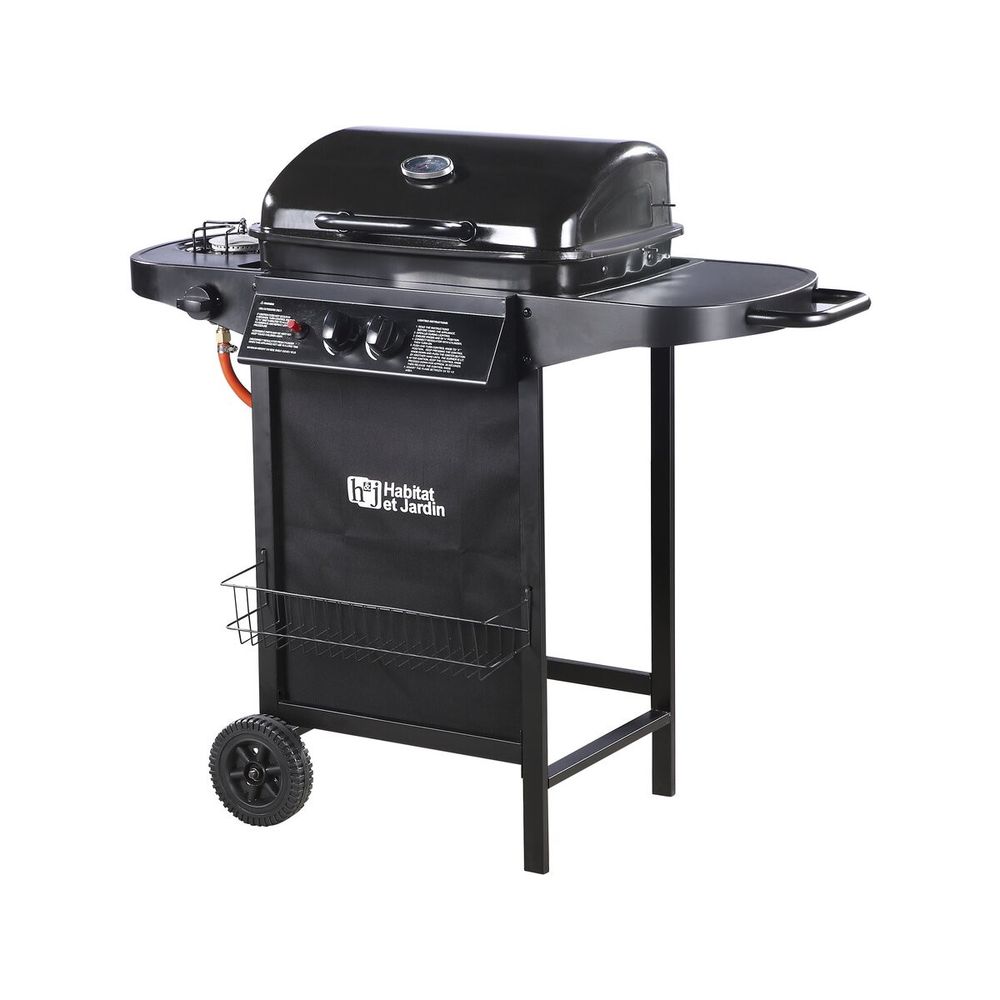 Barbecue gaz Party 3 - 3 brûleurs dont 1 latéral - 5,8kW - Noir