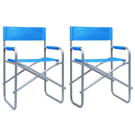 Chaises de metteur en scène lot de 2 acier bleu