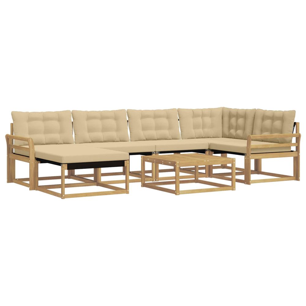 Ensemble de canapés d'extérieur 7 pc blanc et beige