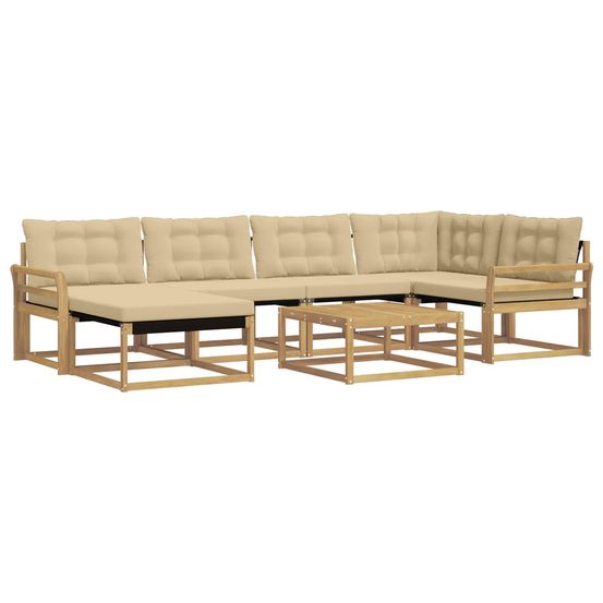 Ensemble de canapés d'extérieur 7 pc blanc et beige