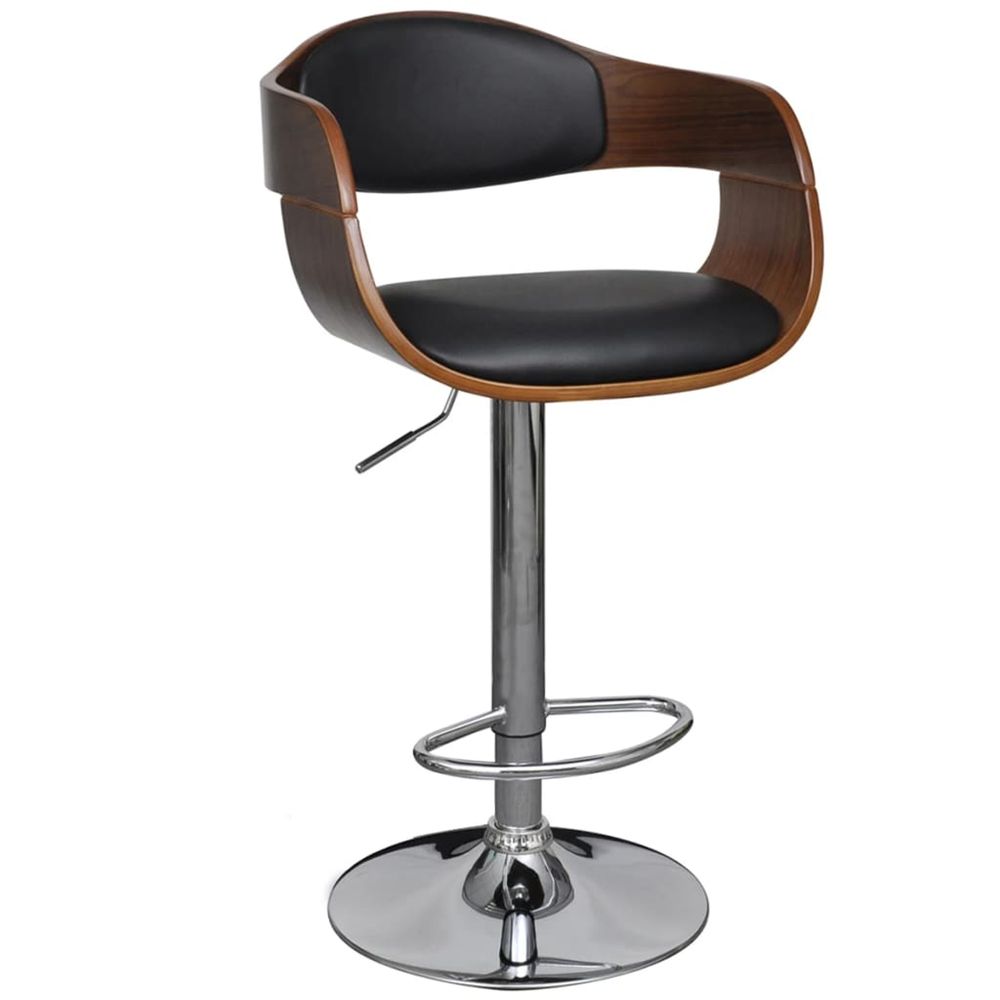 Tabouret de bar Bois courbÃ© et similicuir