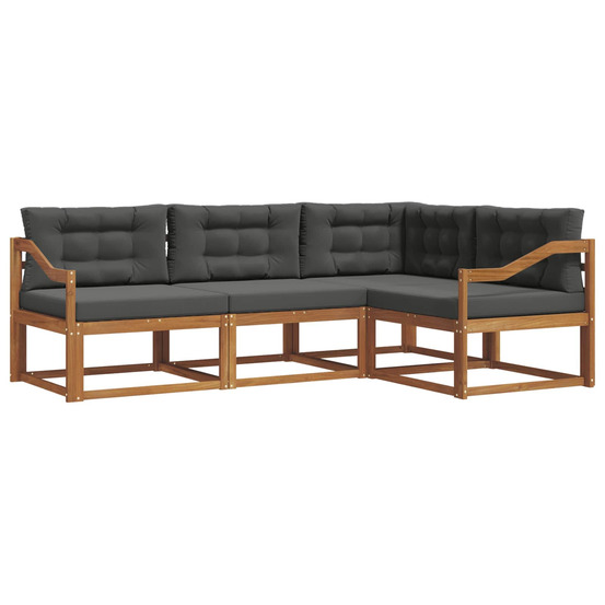 Ensemble de canapés d'extérieur 4 pcs naturel et anthracite