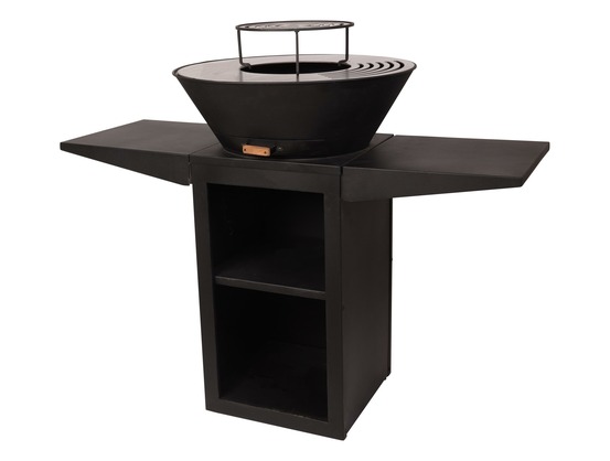 Barbecue braséro charbon ø60cm noir 2 bras de support