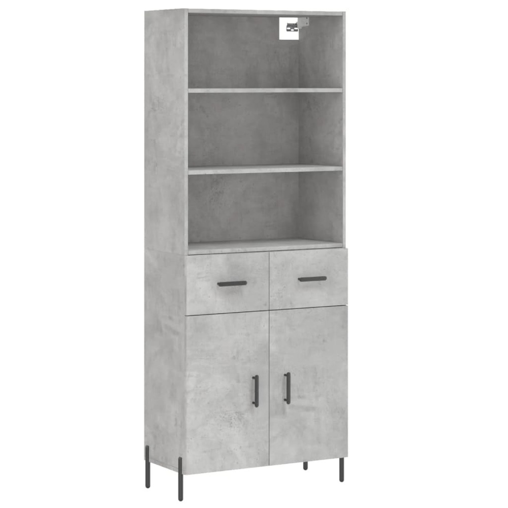 Buffet bahut commode armoire meuble de rangement organisateur cuisine salle de séjour salon haut 69,5 x 34 x 180 cm bois d'in