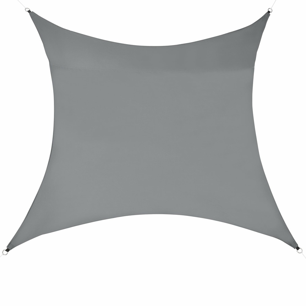 Voile toile d'ombrage de protection polyester polyuréthane carré 2x2 m gris foncé