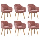 Chaises de salle à manger 6 pcs rose velours