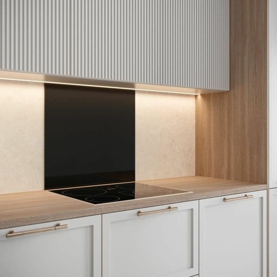 Fond de hotte en verre emaille noir saint-gobain 70 x 60